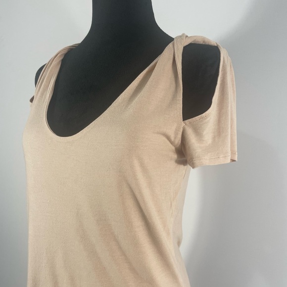 BCBG Max Azaria Light Pink, Blush, Cream Peep hole, Slits,Twist Top,Small - Picture 5 of 11
